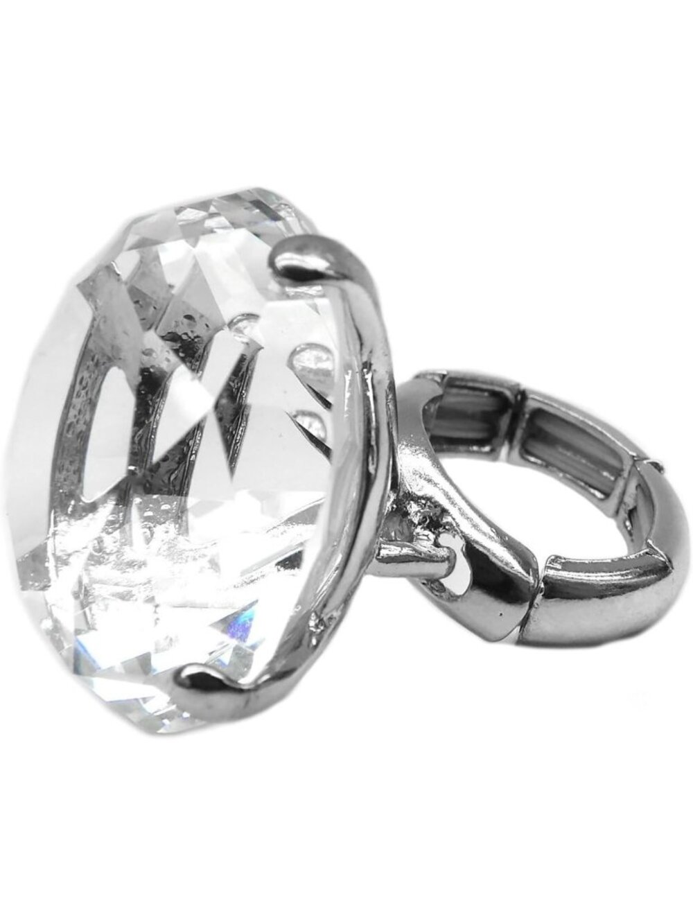 Extra Large Rhinestone Stretch Ring for Women - Sparkly Fashion Accessory